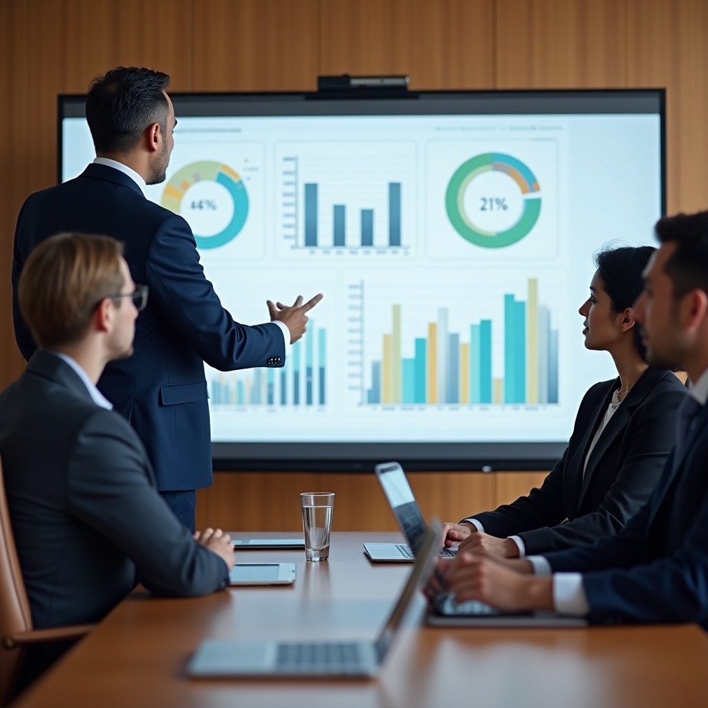 Менеджер представляет финансовые данные